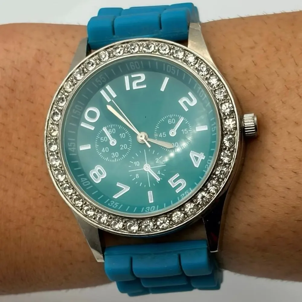 Silver & Blue Retro Watch